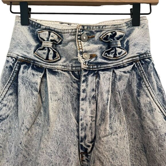 Vintage Jordache Y2K Bow Belt Loop High Waist Stone Wash Jeans Size 7/8 - Picture 3 of 11